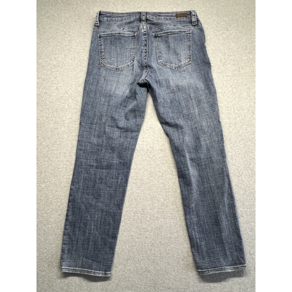 Kut From The Kloth Straight Leg Jeans Women's 12 Blue Med Wash Denim Distressed - Picture 2 of 14